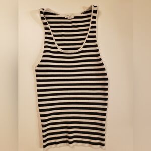 Splendid Women's Striped Tank Top Black/White Sleeveless - Size Large